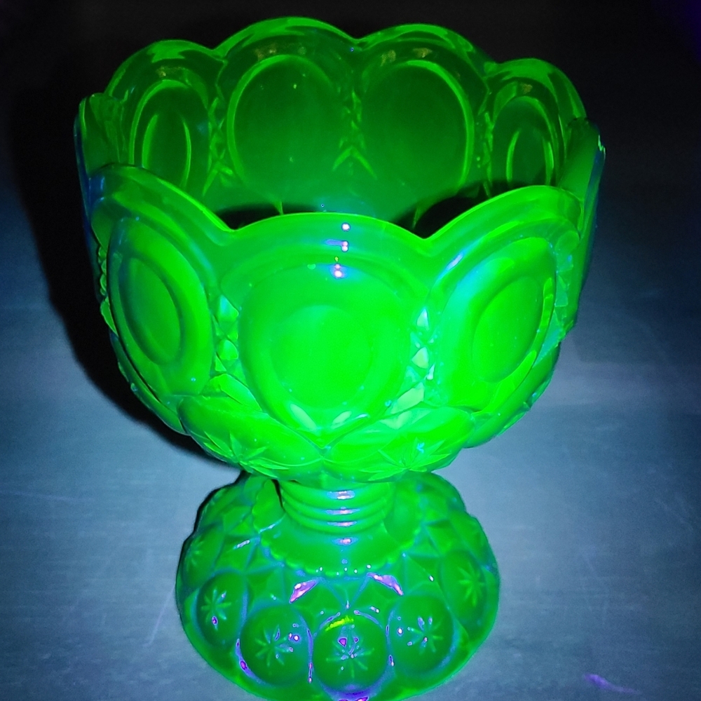 Uranium Moon And Stars Vintage Compote - Picture 2 of 5